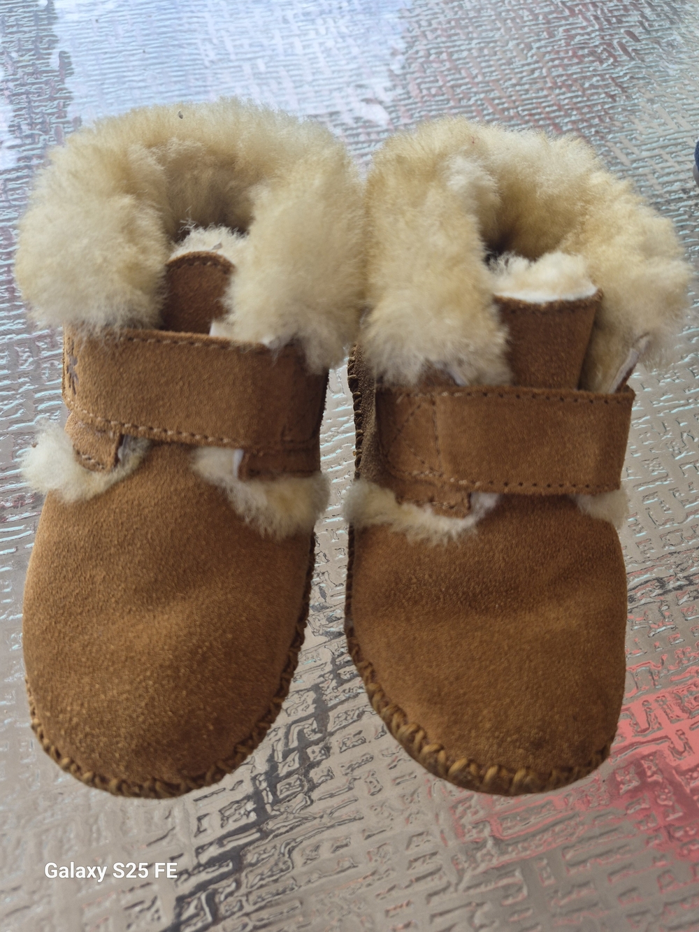 L.L. Bean Toddler Chestnut Suede Shearling Moccasins